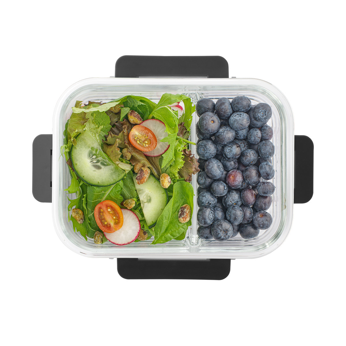 JoyJolt 10-Piece 2-Section Glass Food Storage Container (Set of 5)